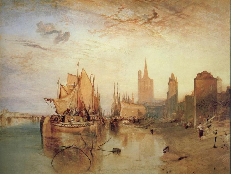 Joseph Mallord William Turner Cologne:The arrival of a packet-boat:evening oil painting image